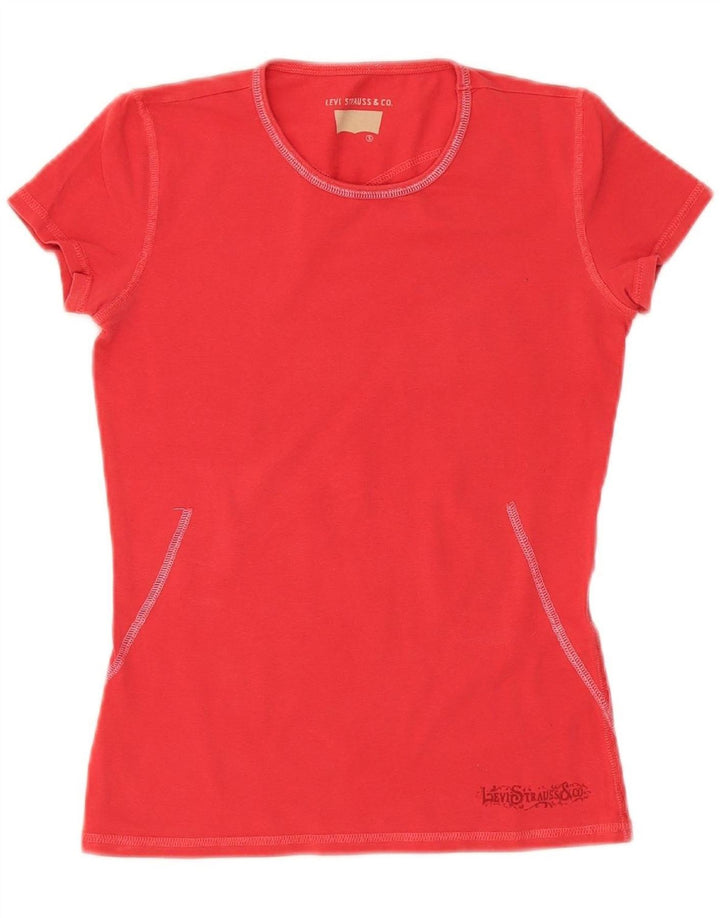 LEVI'S Womens T-Shirt Top UK 8 Small Red