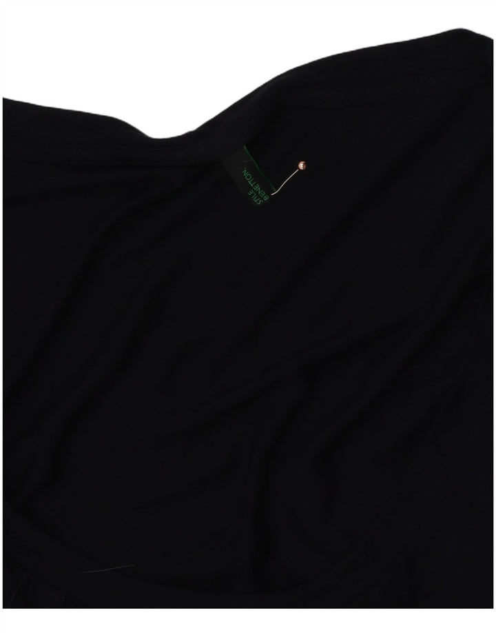 BENETTON Robe droite à manches longues pour femme UK 14 Bleu marine moyen