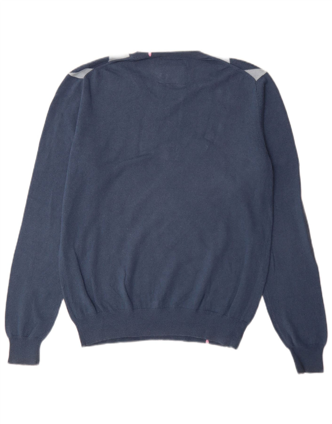 Sun68 Pull col V Homme Bleu Moyen Argyle/Diamant Coton