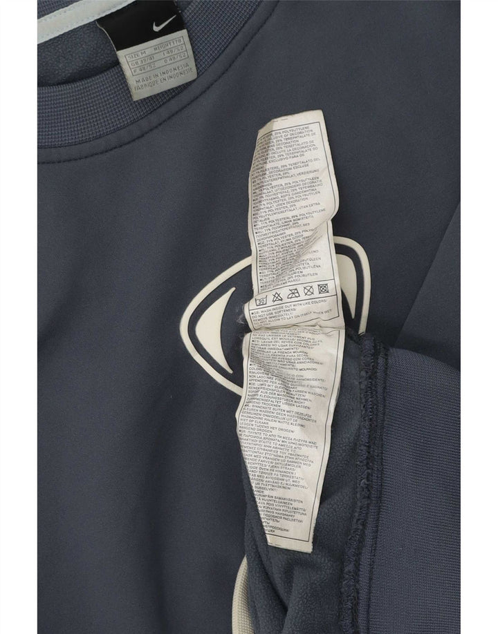 Nike Homme Sweatshirt Jumper UK 39/41 Bleu Moyen Colorblock Polyester