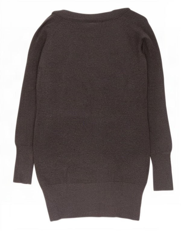 Zara Femme Cardigan Pull UK 10 Petit Gris Coton