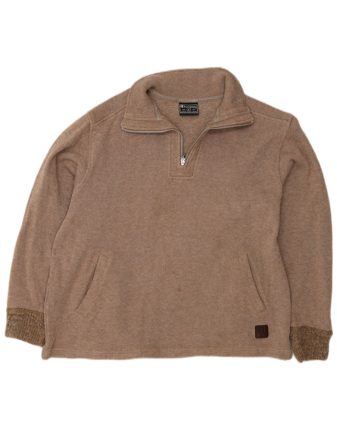 Champion Pull col zippé pour femme UK 14 Beige moyen