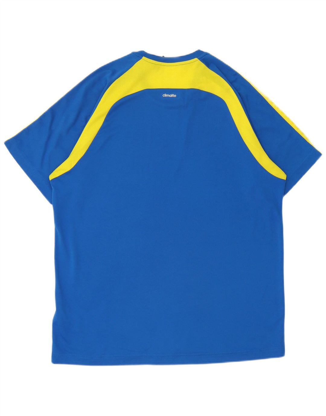 Adidas Hommes Climalite T-Shirt Haut Grand Bleu Colorblock Polyester