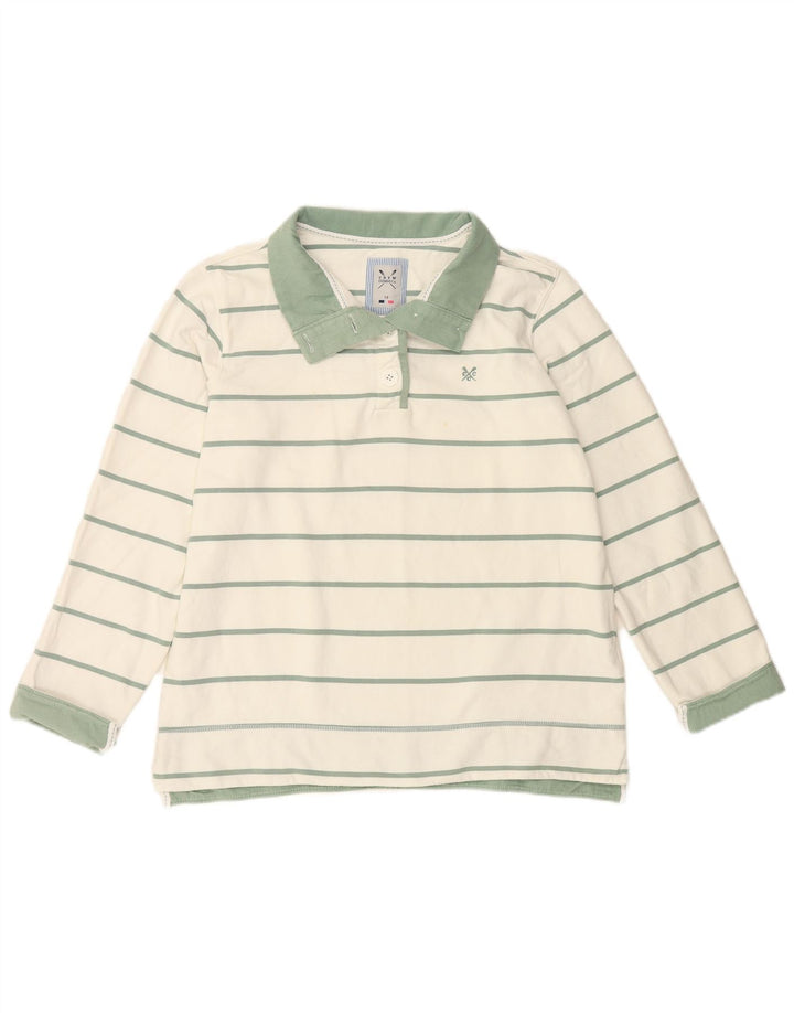 CREW CLOTHING Sweat-shirt pour femme UK 16 Grand blanc rayé