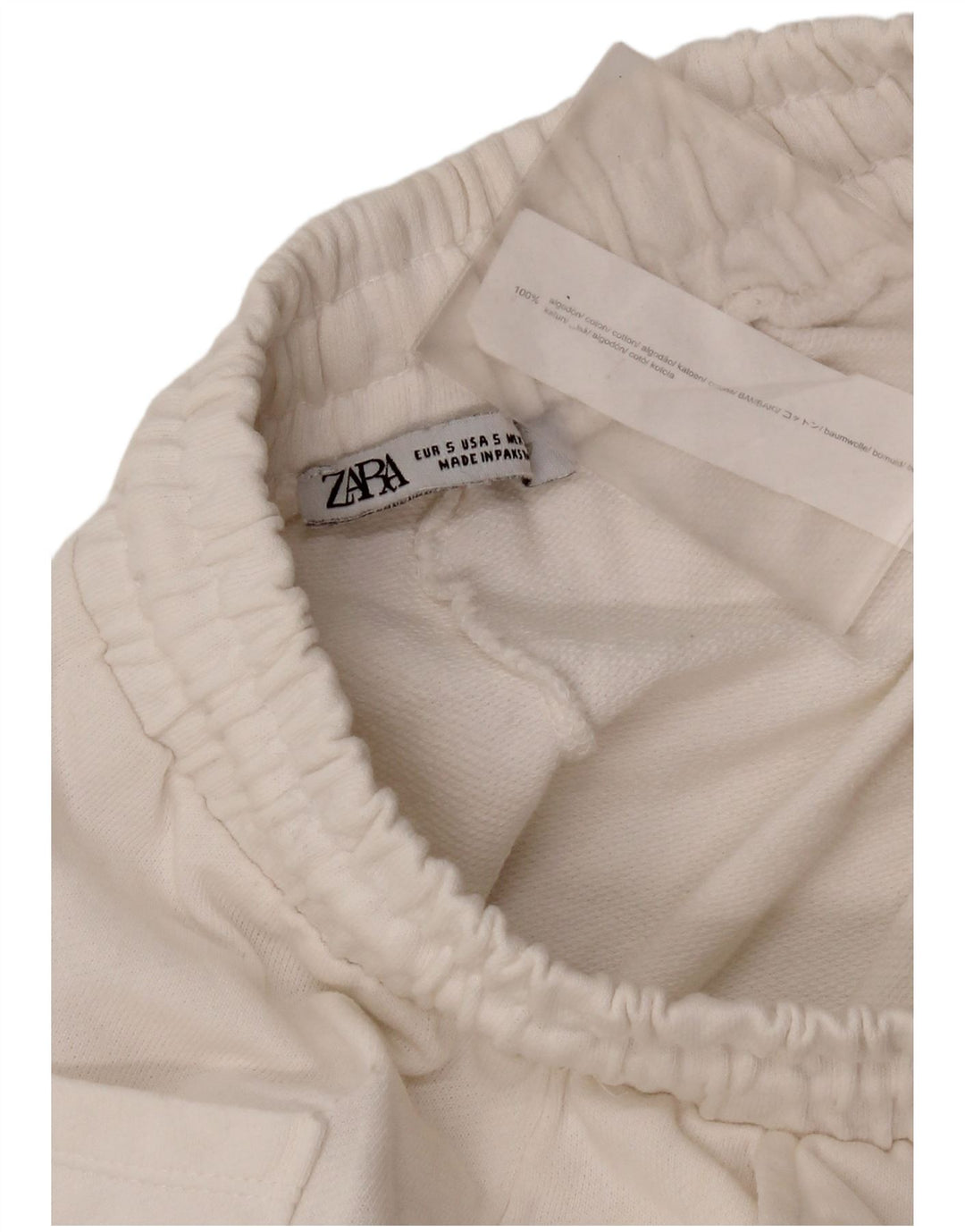 Zara Womens Regular Hot Pants UK 8 Petit Coton Blanc