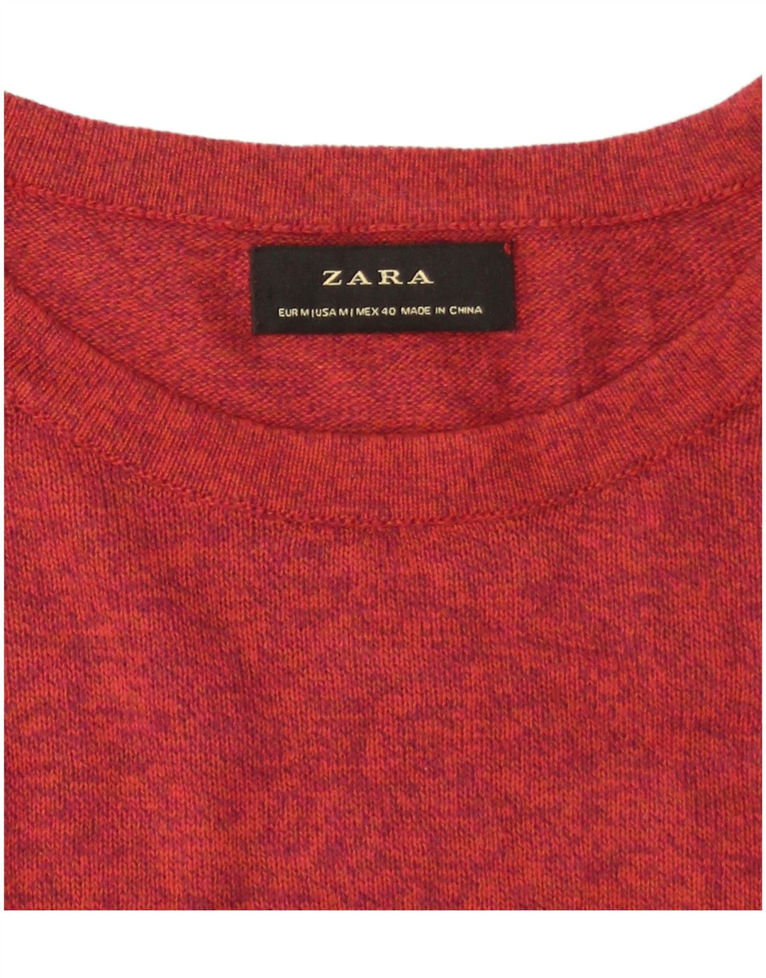 Zara Pull Col Bateau Homme Rouge Moyen Moucheté