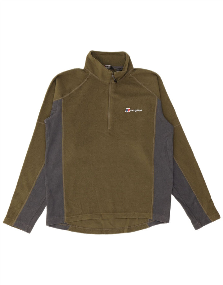 BERGHAUS Pull polaire à col zippé pour homme Petit Kaki Colourblock Polyester