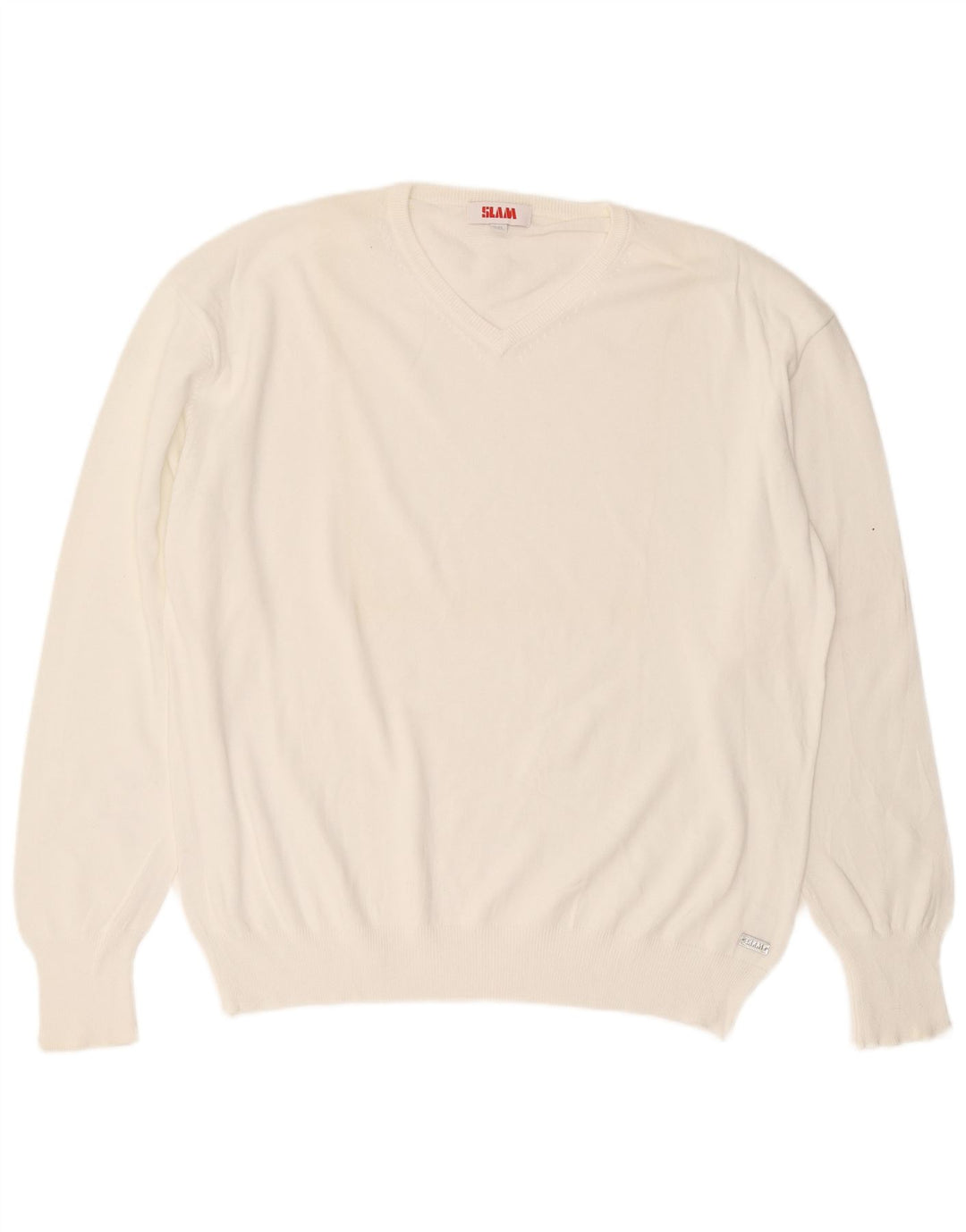 Slam Pull col V pour homme 3XL en coton blanc