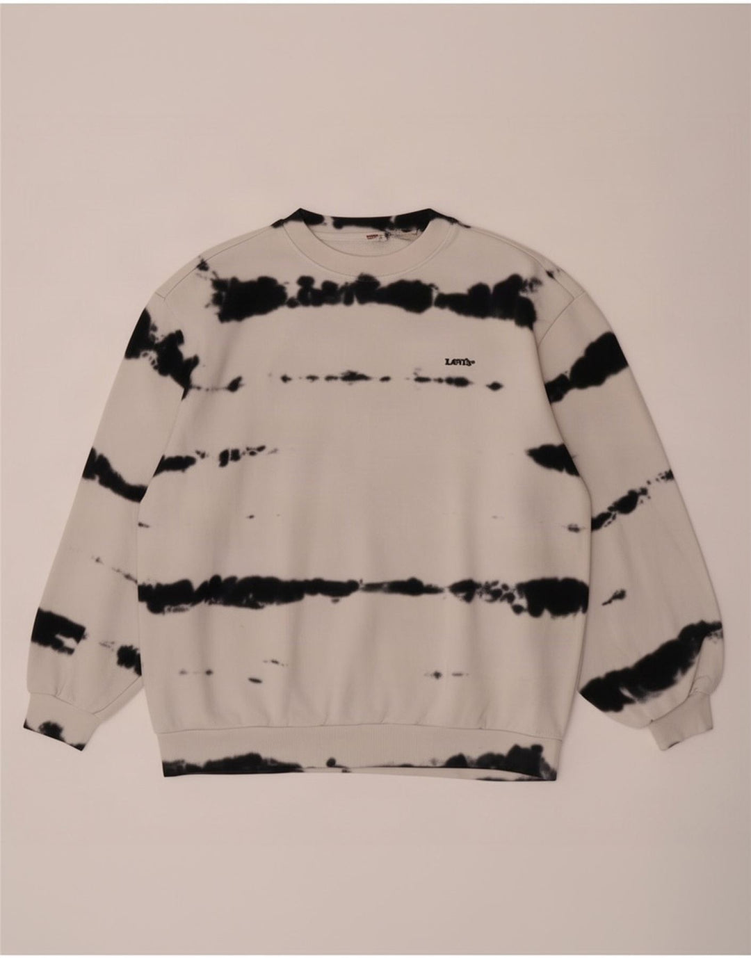 Levi's Sweatshirt Jumper Homme Blanc Cassé Tie Dye Coton