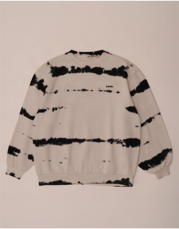 Levi's Sweatshirt Jumper Homme Blanc Cassé Tie Dye Coton