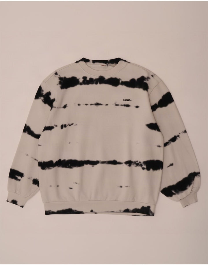 Levi's Sweatshirt Jumper Homme Blanc Cassé Tie Dye Coton