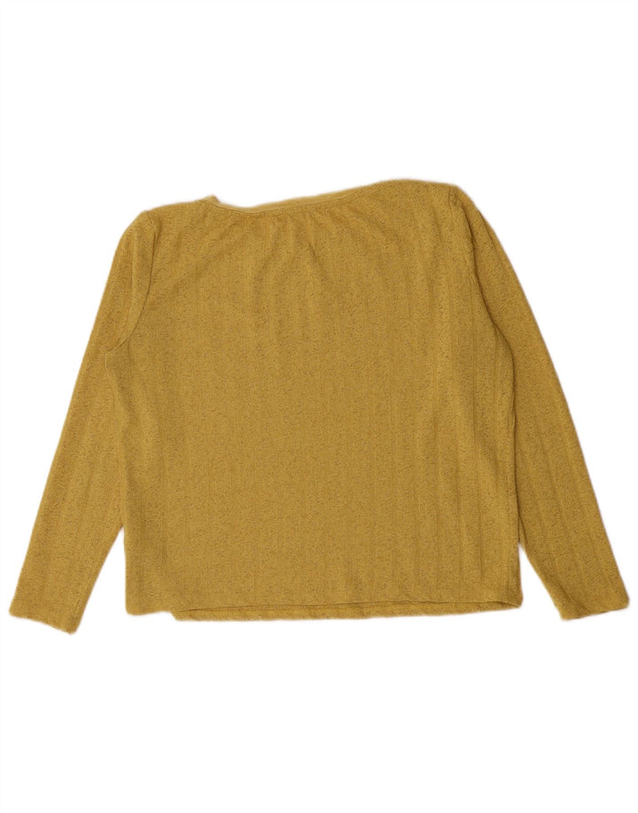 Marks & Spencer Haut court à manches longues pour femme UK 12 Jaune moyen Polyester