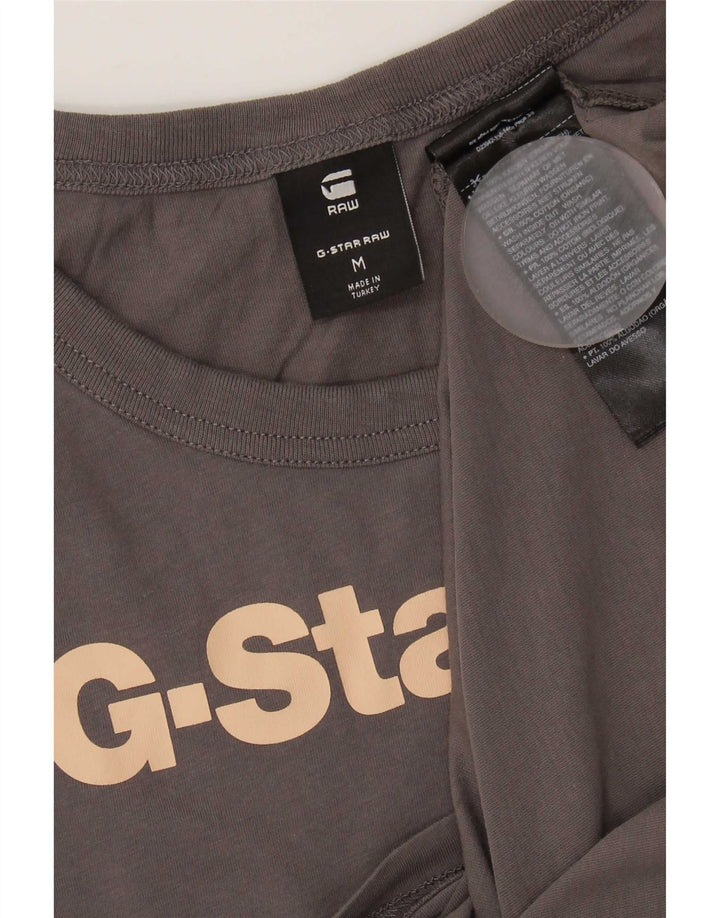 G-Star T-shirt graphique pour femme UK 12 Gris moyen Coton