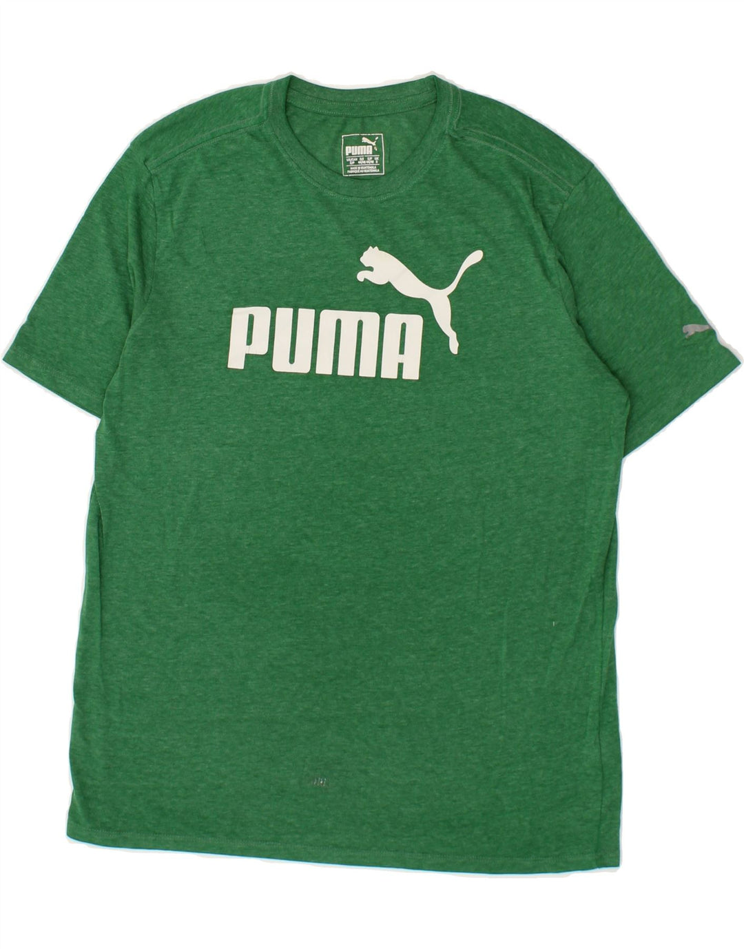 PUMA Mens Graphic T-Shirt Top Small Green Cotton Vintage Puma and Second-Hand Puma from Messina Hembry 