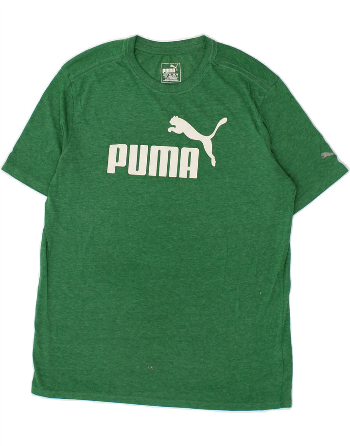 PUMA Mens Graphic T-Shirt Top Small Green Cotton Vintage Puma and Second-Hand Puma from Messina Hembry 
