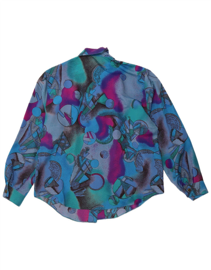 ERTO Chemise à motif abstrait pour femme EU 42 Grand Bleu Colorblock Polyester