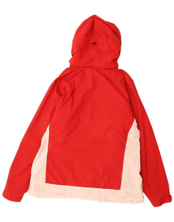 HELLY HANSEN Veste de pluie à capuche pour femme UK 18 XL Rouge Colorblock Polyester