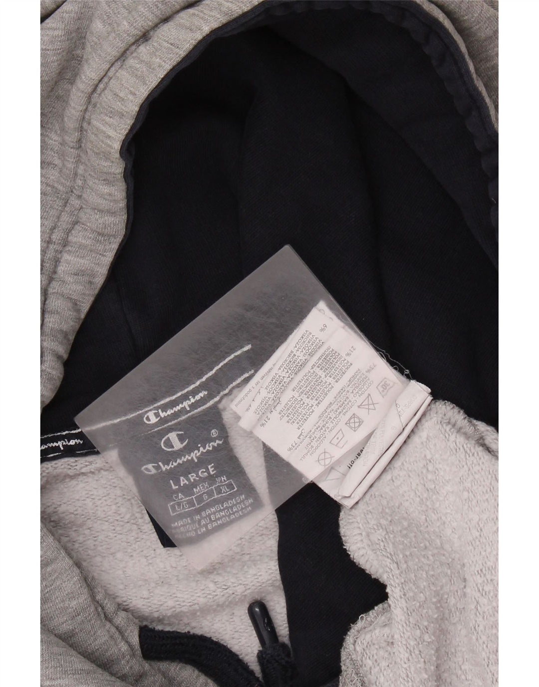 Champion Pull à capuche pour homme Large Gris Coton