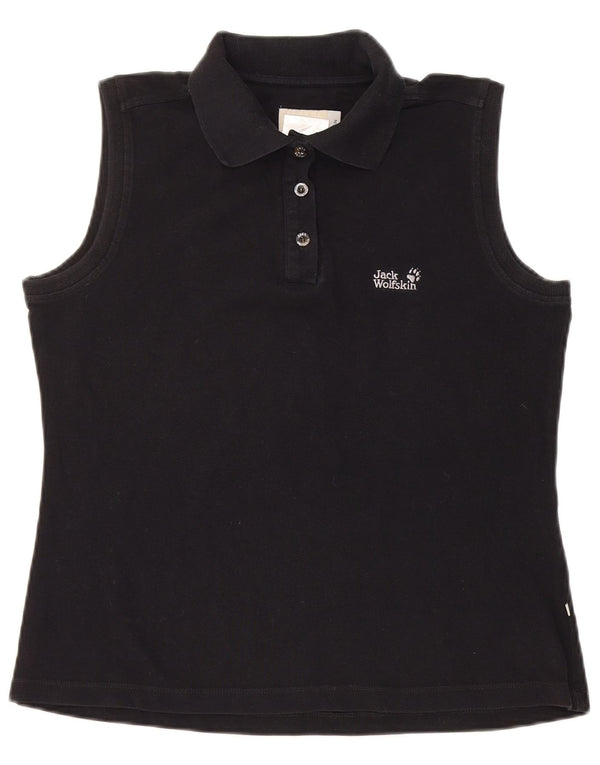 Jack Wolfskin Polo sans manches pour femme UK 18 XL Noir Coton