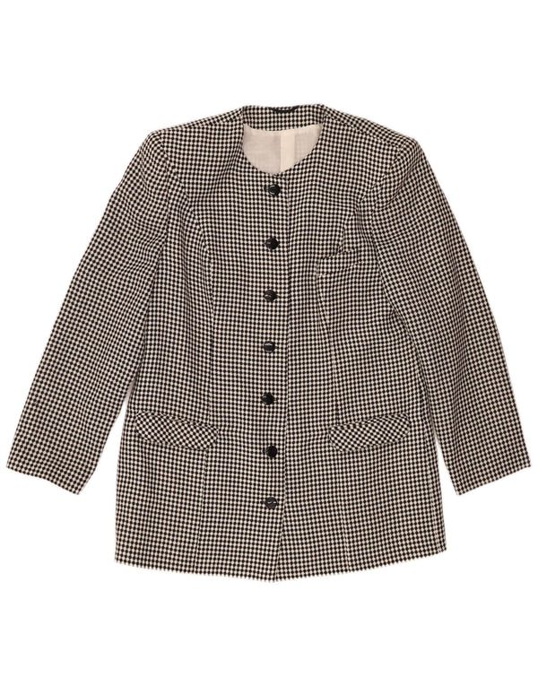 vintage Womens 7 bouton Blazer Jacket IT 44 Medium Black Spotted Polyester