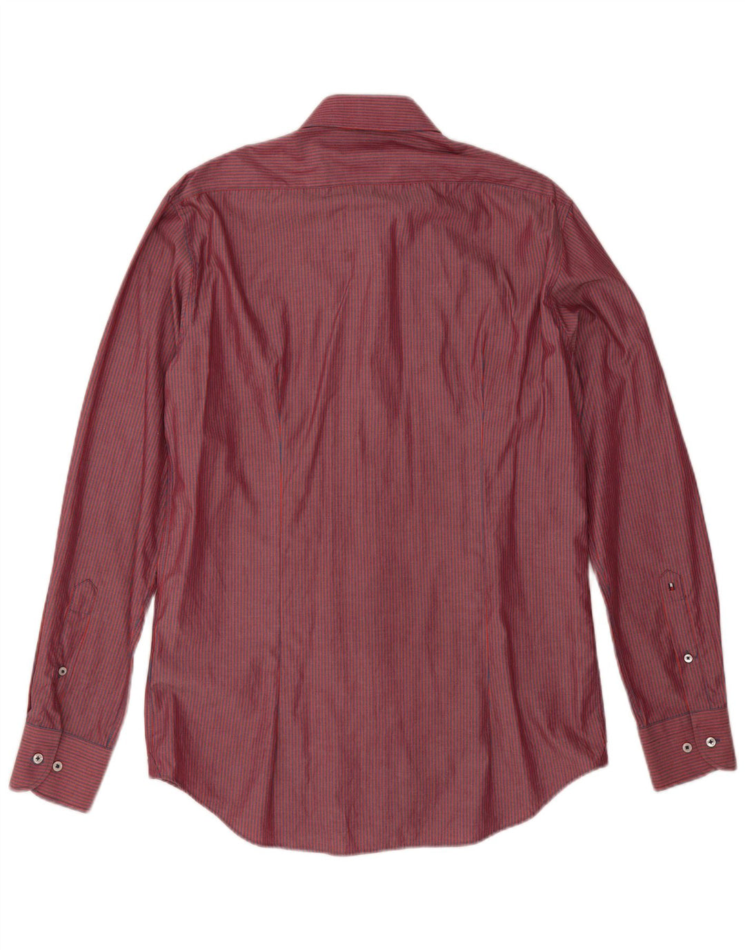 Tommy Hilfiger Chemise sur mesure pour hommes Taille 40 15 3/4 Rayure rouge moyenne