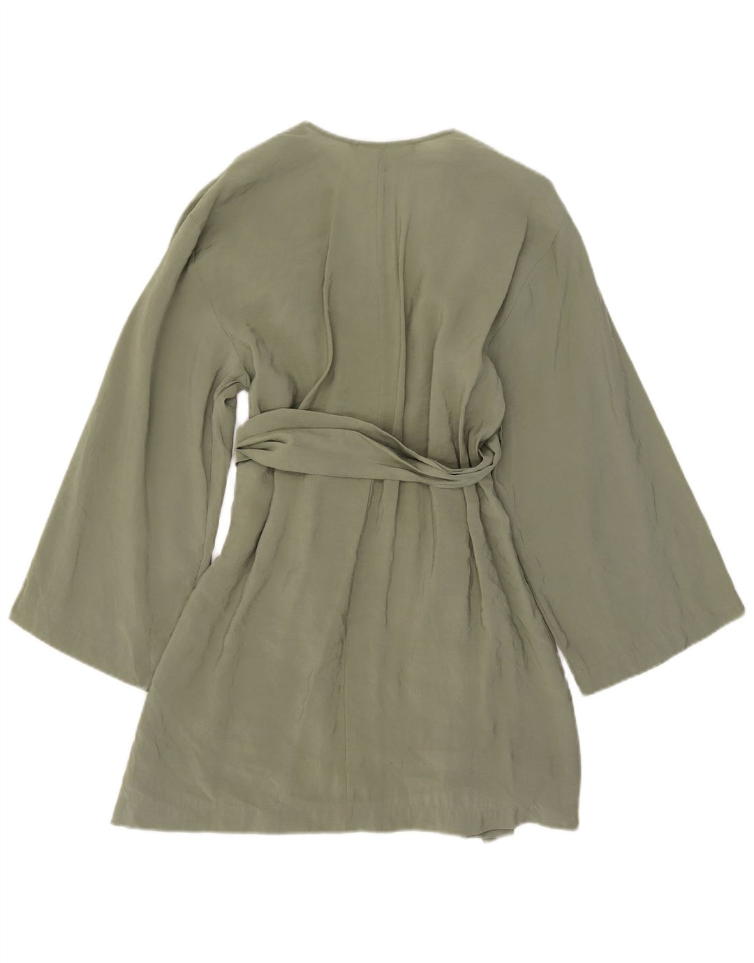 Robe portefeuille Zara pour femme UK 10 Small Kaki Modal