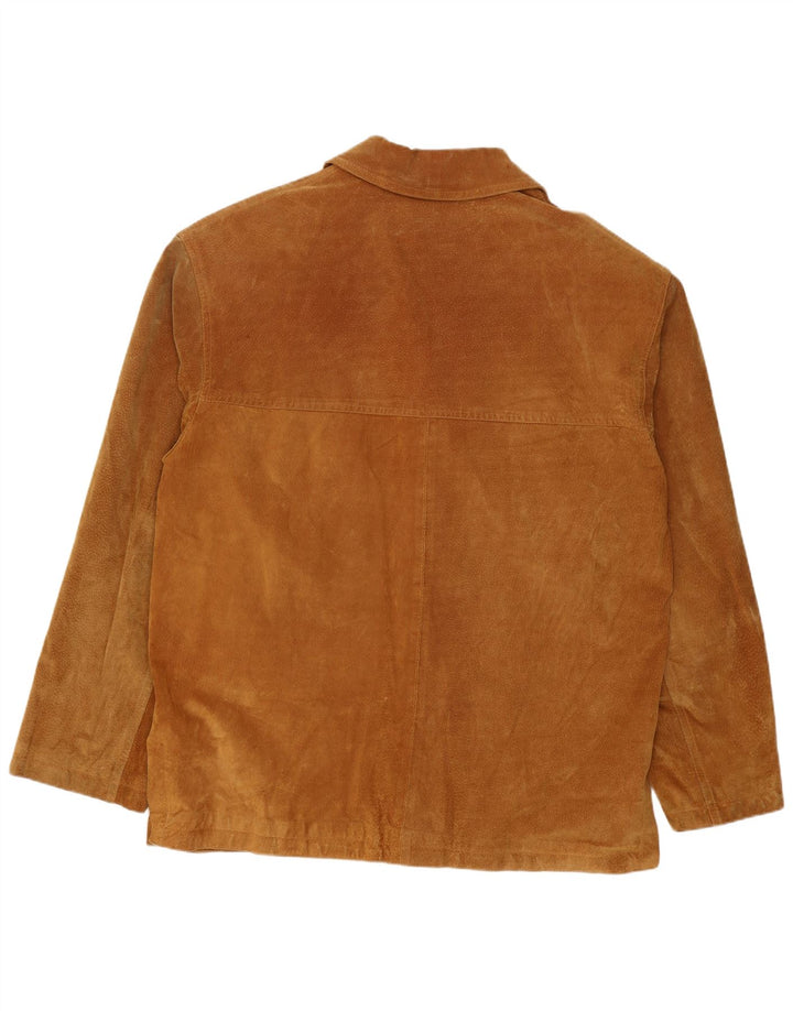 veste en daim homme vintage IT 46 petit cuir beige