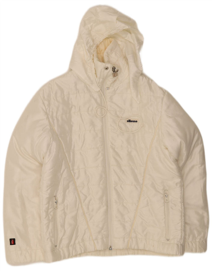 Ellesse Veste matelassée à capuche pour femme IT 42 Medium Off White