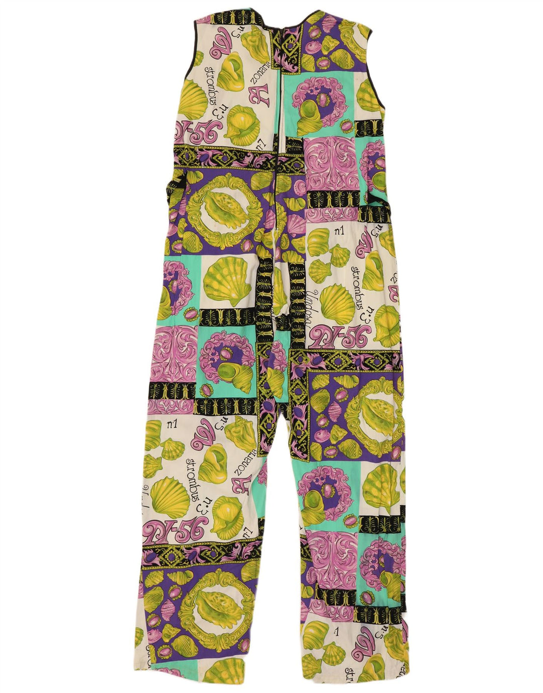 vintage Womens Graphic Jumpsuit UK 12 Medium Multicolore Patchwork