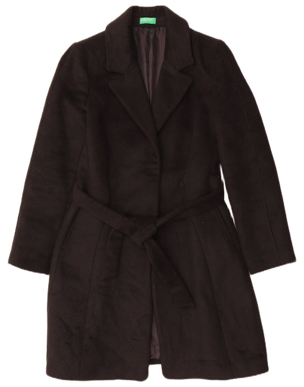 Benetton Pardessus Femme UK 42 Medium Noir Polyester
