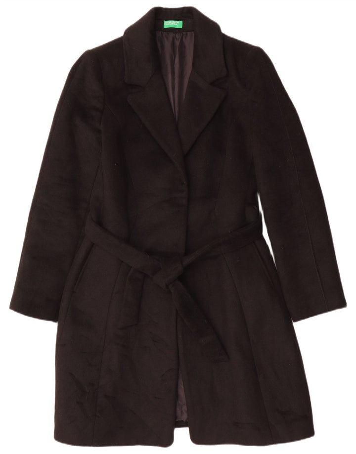 Benetton Pardessus Femme UK 42 Medium Noir Polyester