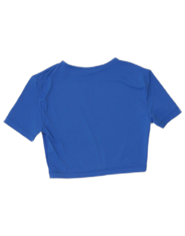 Zara Womens Crop T-Shirt Top UK 8 Petit Bleu