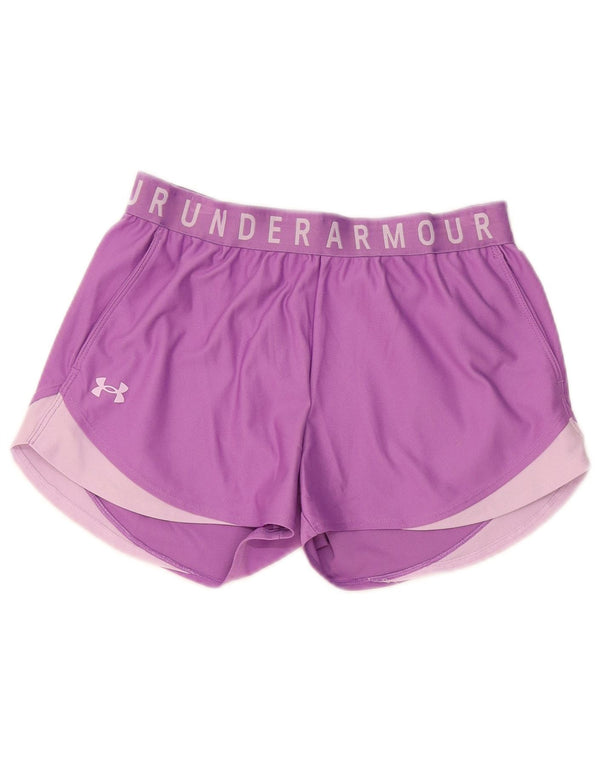 Under Armour Short de sport graphique pour femme UK 10 Small Violet Colourblock