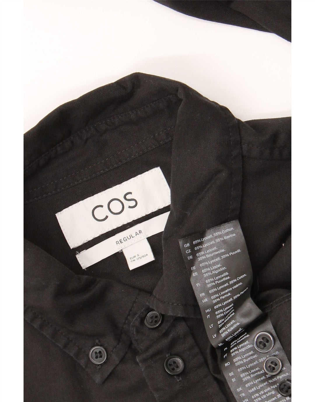 Cos Chemise Regular Fit Homme Petit Lyocell Noir