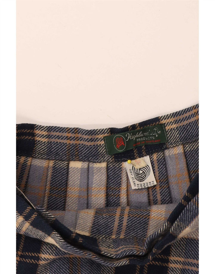 Highland Womens Wrap Jupe EU 38 Moyen W28 Bleu Marine Plaid Laine
