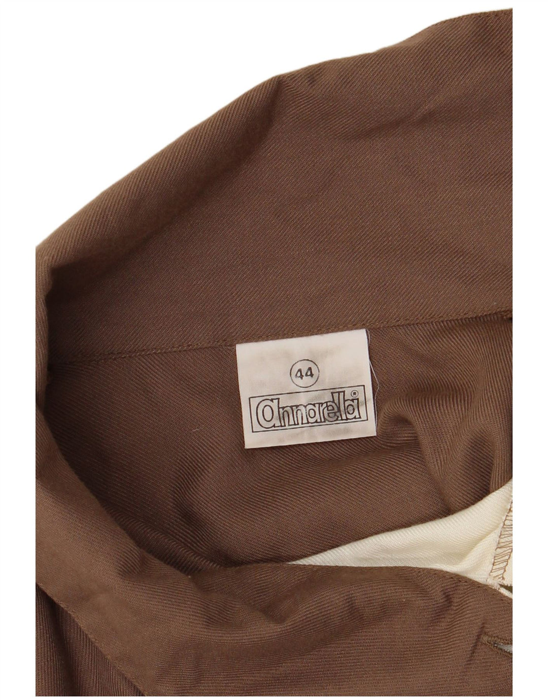 vintage Femme Manches Longues Blouse Top EU 44 XL Marron Colourblock Polyester