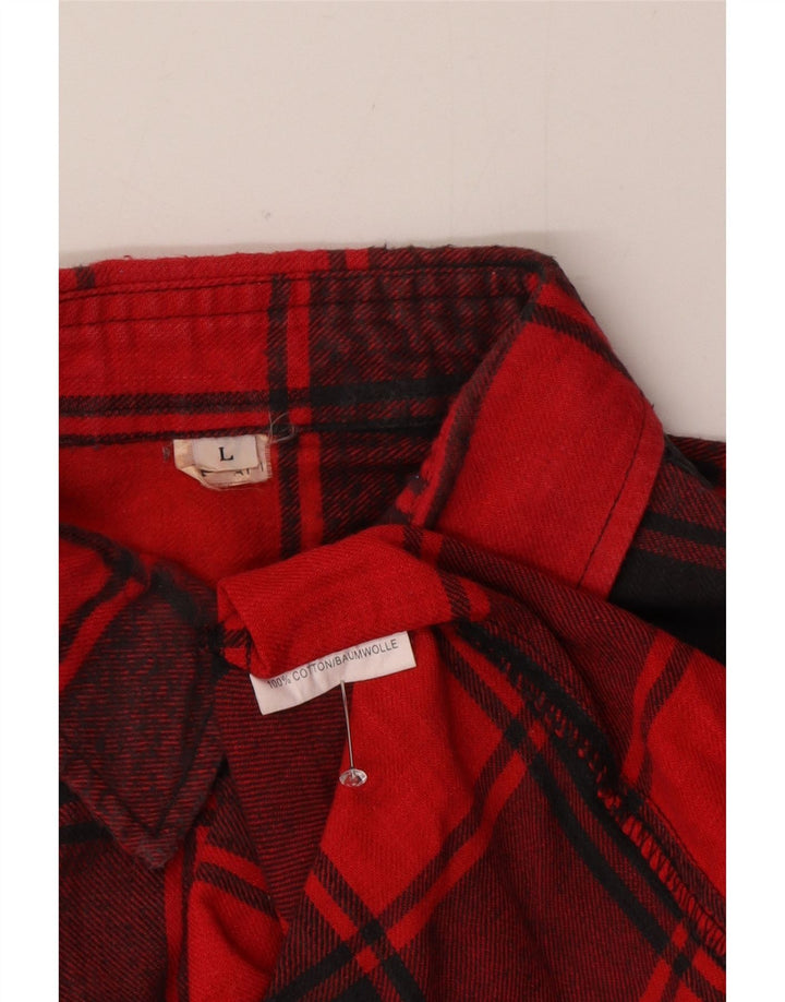 Ranger Chemise en flanelle pour homme en coton à grands carreaux rouges