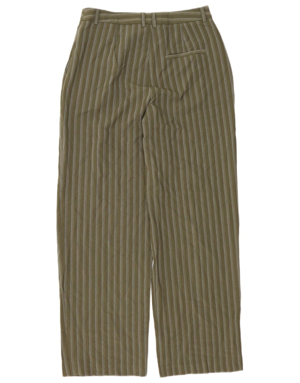 Topshop Pantalon décontracté taille haute pour femme UK 8 Small W28 L30 Vert rayé