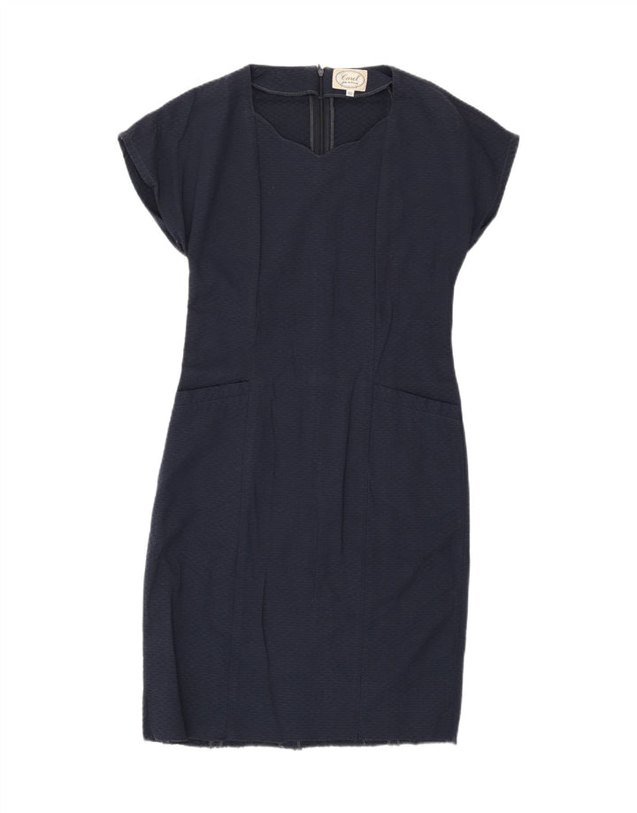 CAROL Womens Sheath Dress IT 42 Medium Navy Blue Vintage Carol and Second-Hand Carol from Messina Hembry 