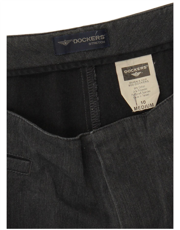 DOCKERS Pantalon droit décontracté pour femme US 10 Large W30 L30 Gris Coton