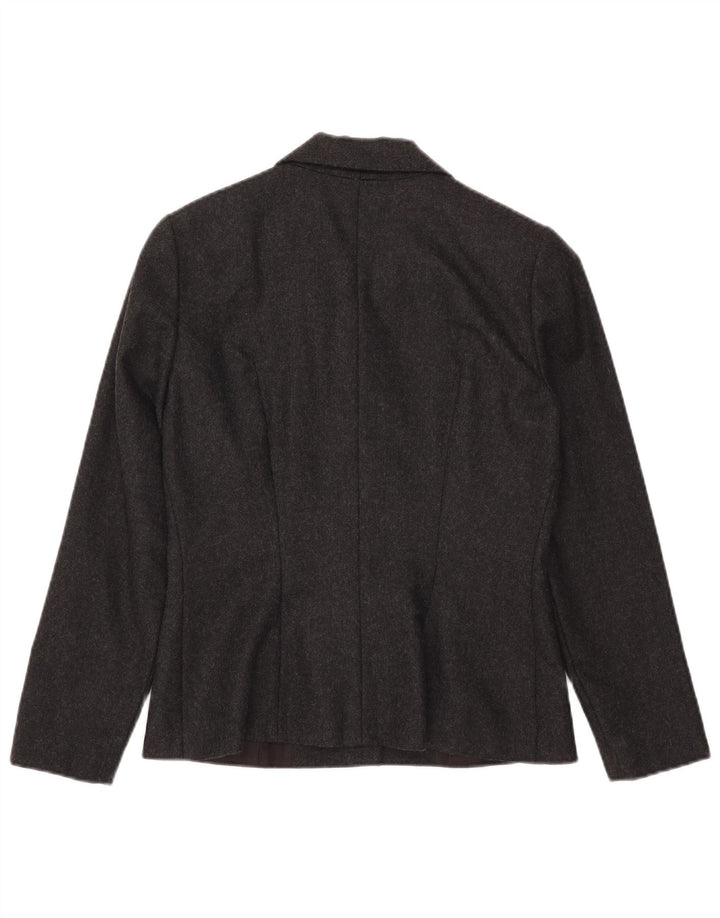 VINTAGE Veste Blazer 5 Boutons Femme IT 44 Laine Mouchetée Gris Moyen