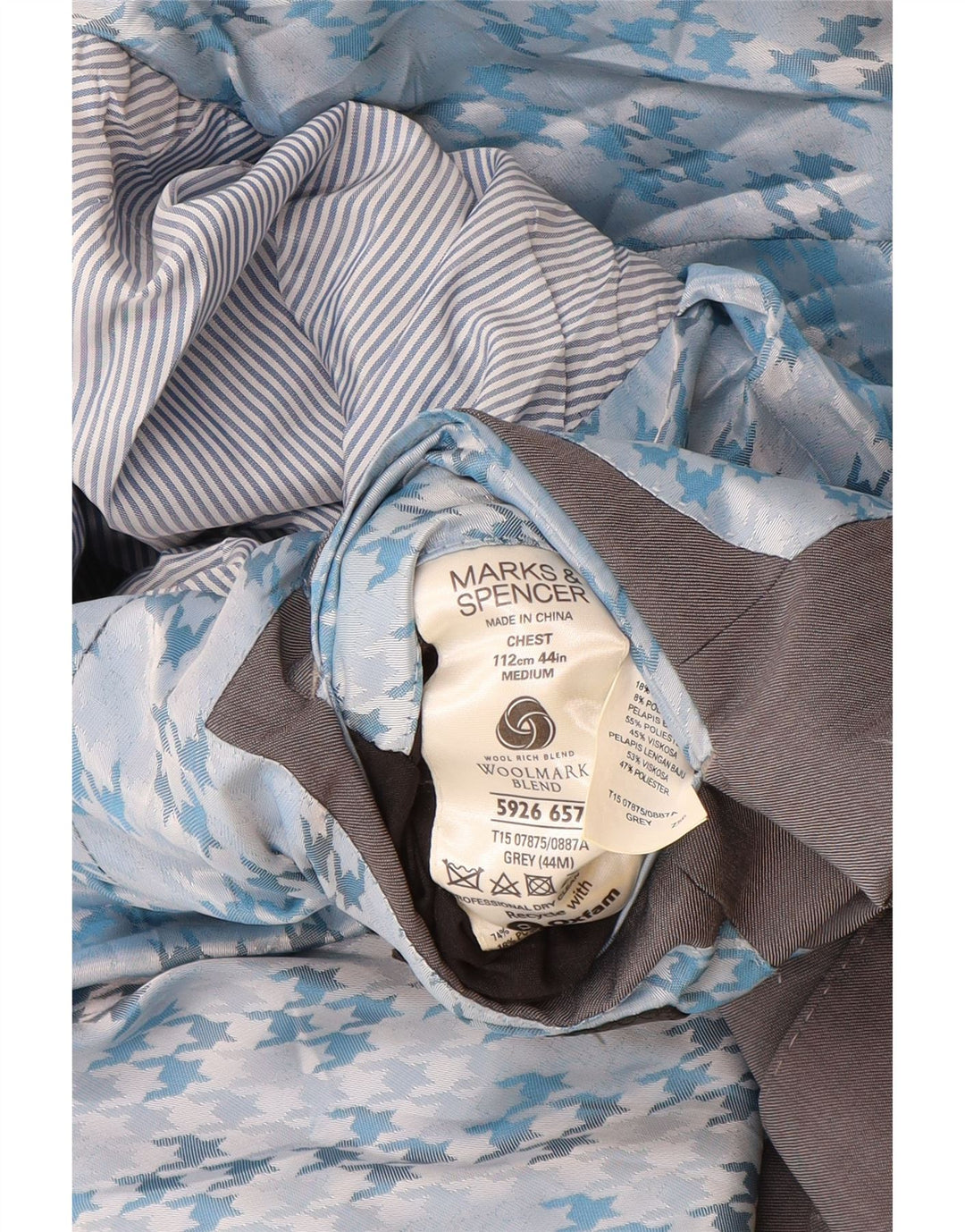 Marks & Spencer Veste blazer à 2 boutons pour homme UK 38 laine gris moyen