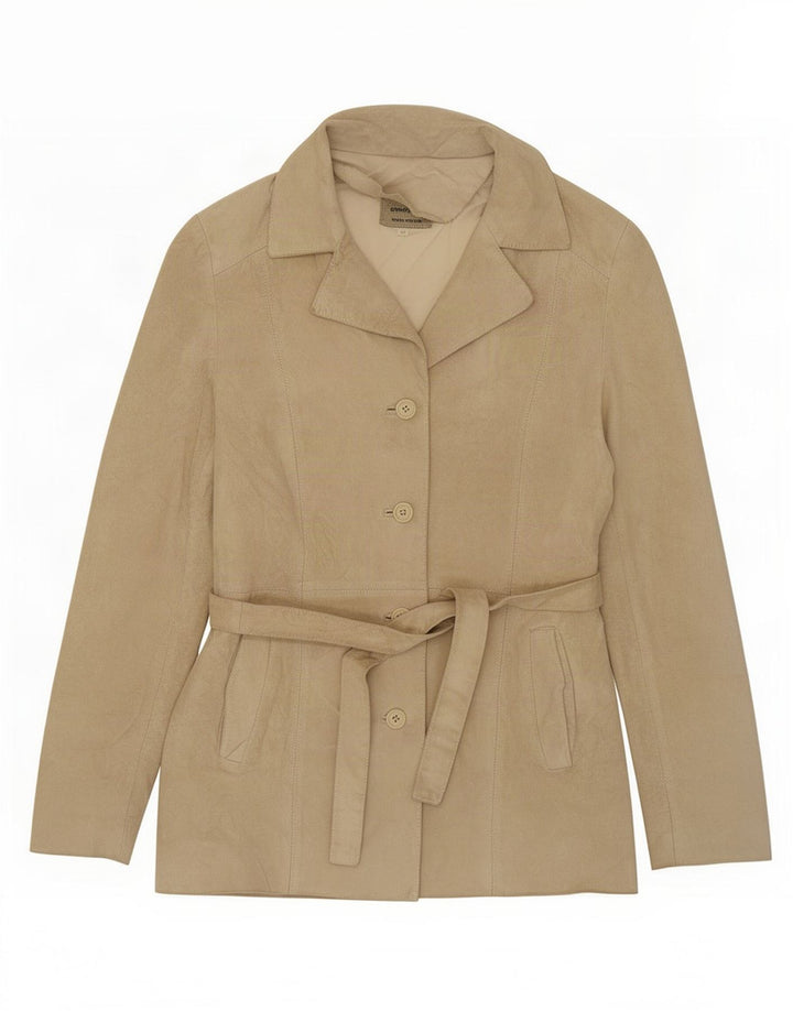 Conbipel Veste En Daim Femme IT 46 Grand Cuir Beige