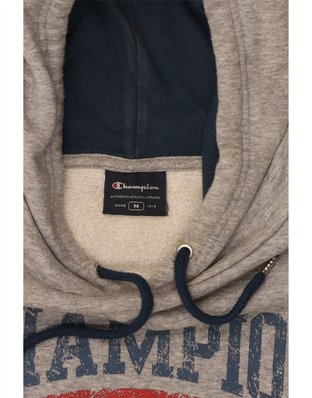 CHAMPION Mens Graphic Hoodie Jumper Medium Grey