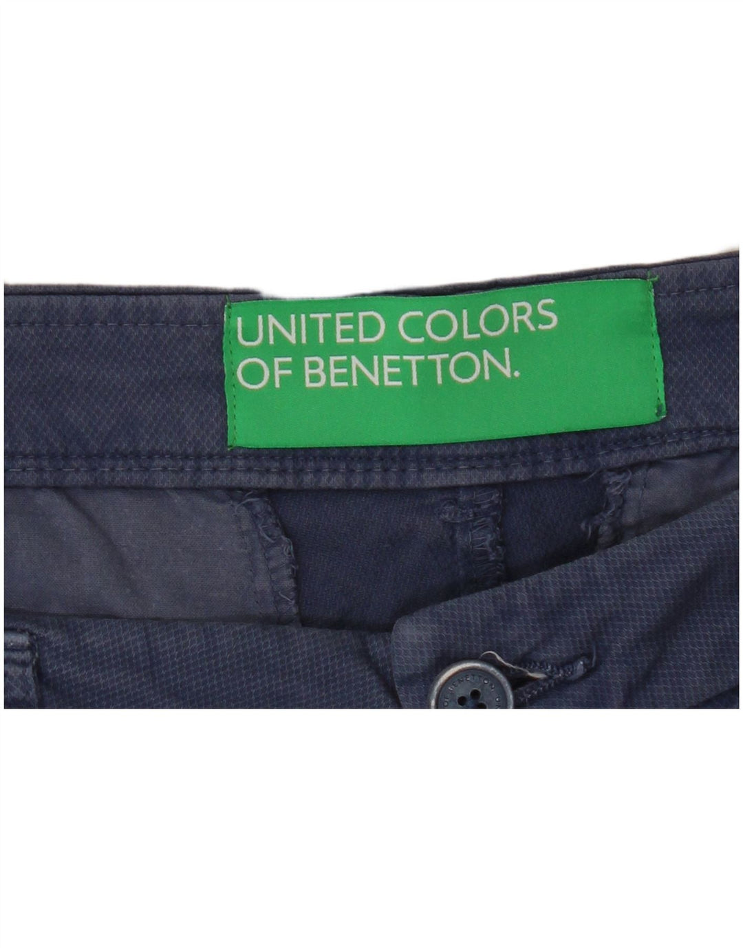 Benetton Pantalon Court Droit Femme W33 L25 Bleu