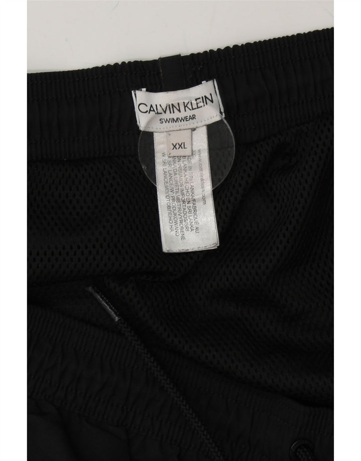 Calvin Klein Short de bain graphique pour homme 2XL Noir Polyester