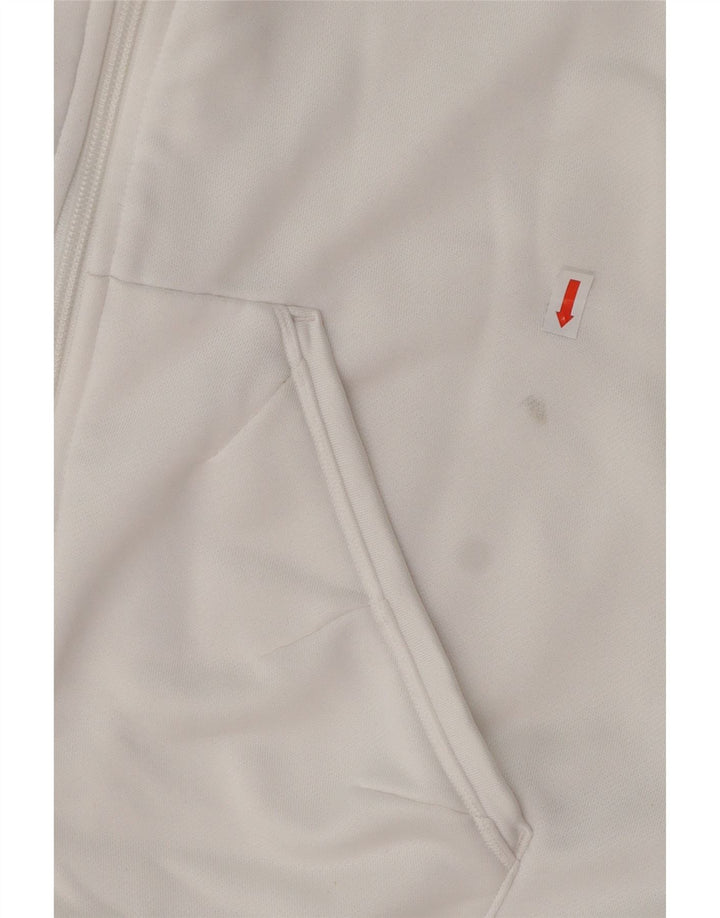 ADIDAS Pull à capuche zippé pour femme UK 16 Grand Blanc Colorblock Polyester