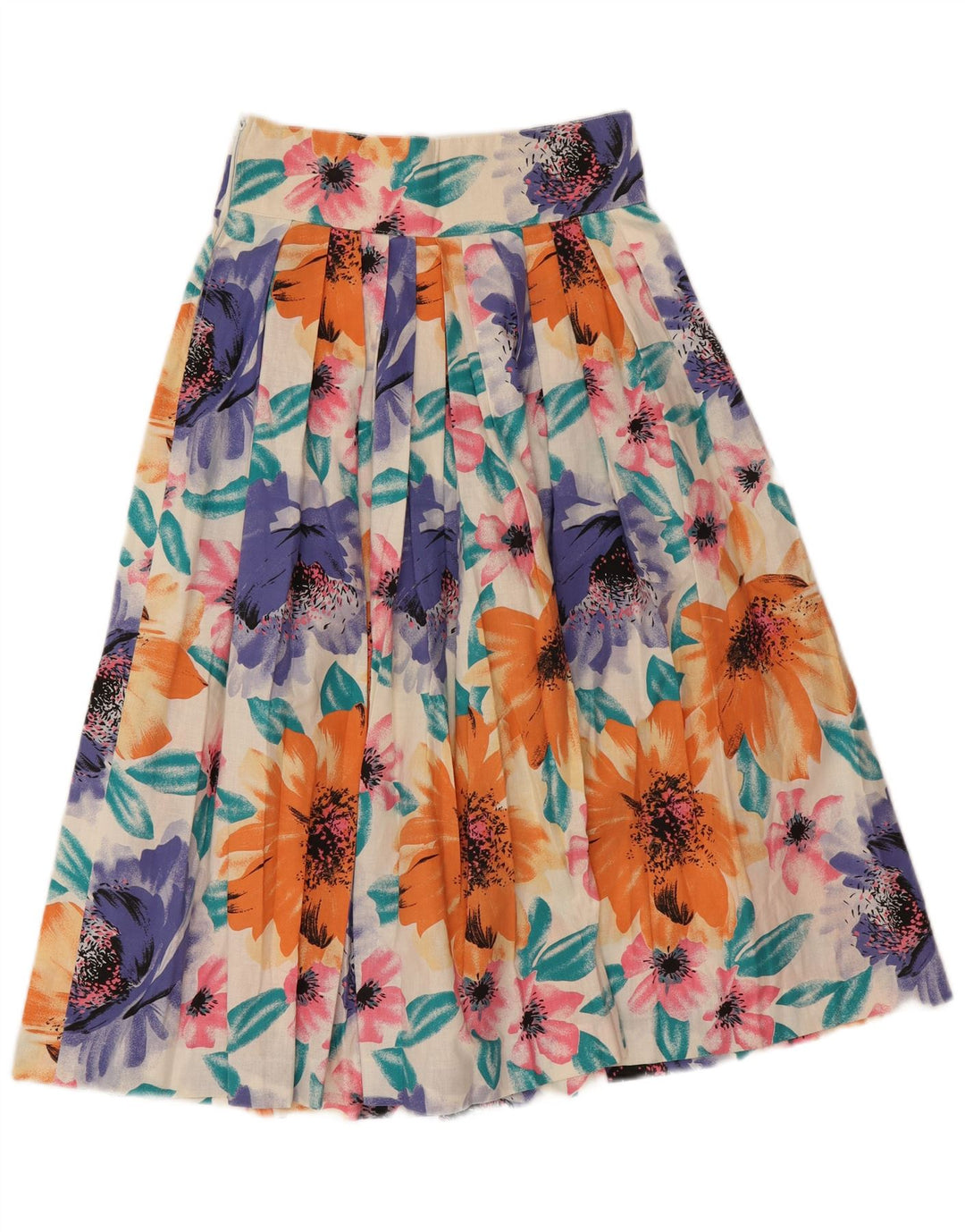 Jupe évasée plissée Vintage pour femmes W26, petite jupe florale multicolore