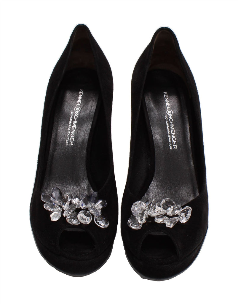 KENNEL & SCHMENGER Womens Suede Pump Heels UK Size 7.5 Black Suede Vintage Kennel & Schmenger and Second-Hand Kennel & Schmenger from Messina Hembry 