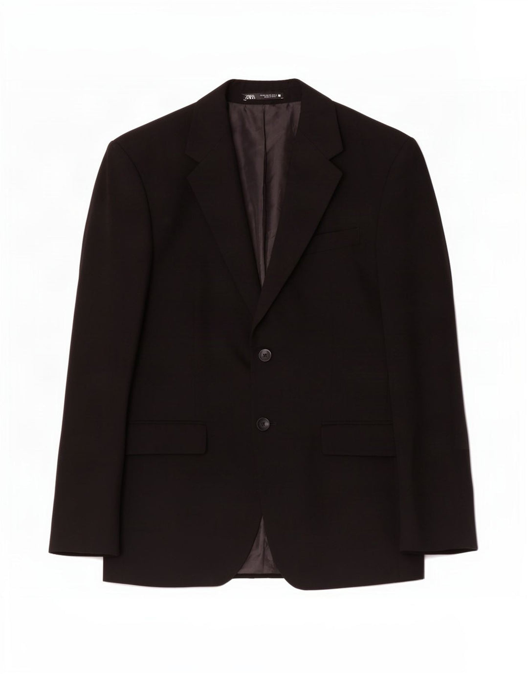 Zara Veste Blazer 2 Boutons Homme EU 48 Viscose Noir Moyen